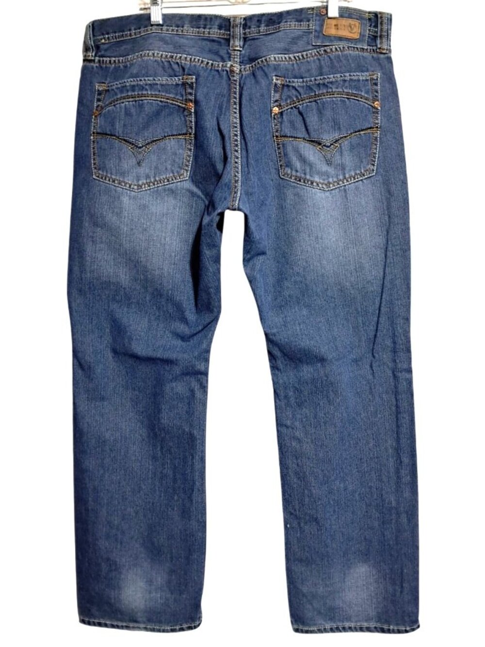 Vintage Pepe Jeans Mens Size 42x33 Baggy Wide Leg Straight Blue Denim Cotton Ble